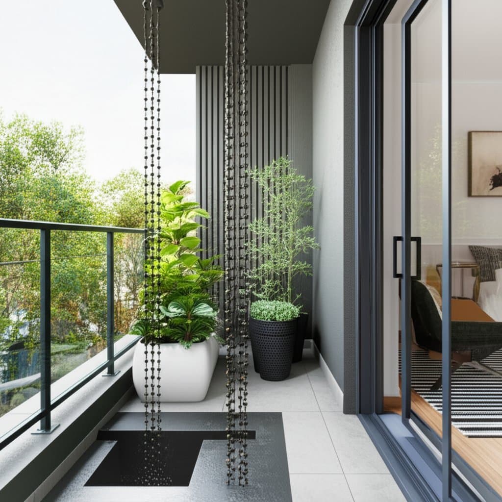 Featured image for Rain Chains Turn Balcony Runoff Into Calm Waterfalls