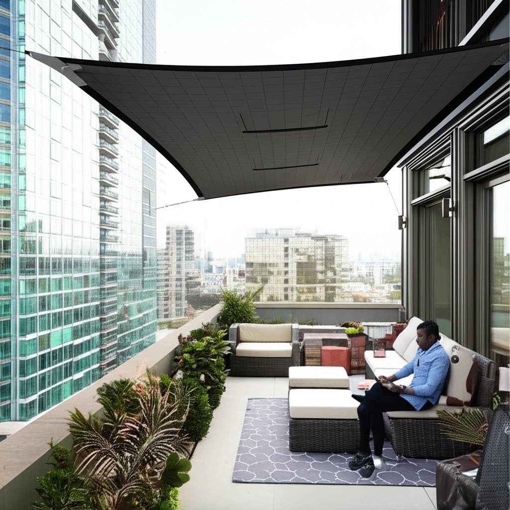 Featured image for Solar Shade Sails Turn Balcony Sun Into Device Power