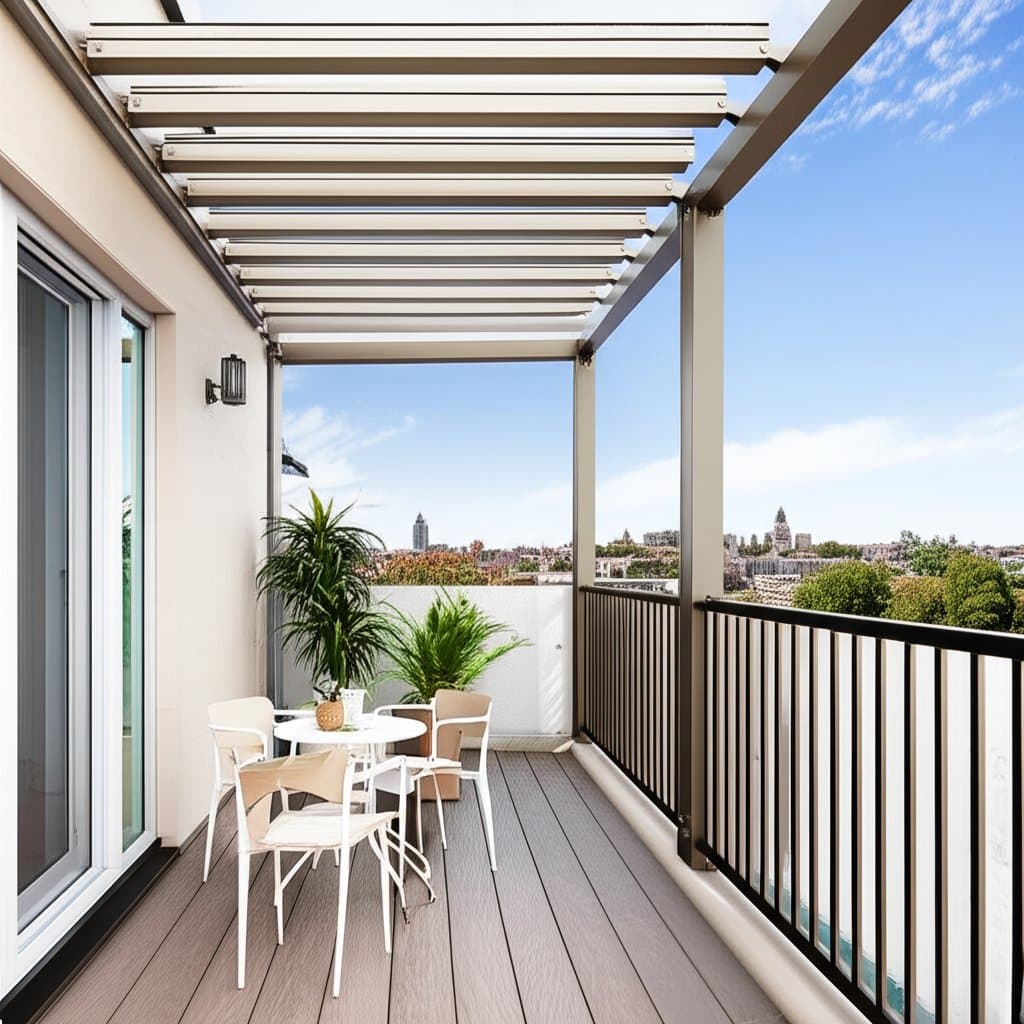 Featured image for Foldable Pergolas Give Tiny Balconies Shade and Space