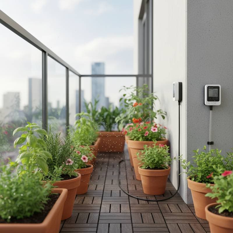 Featured image for Drip Tape Keeps Balcony Plants Watered While You Travel