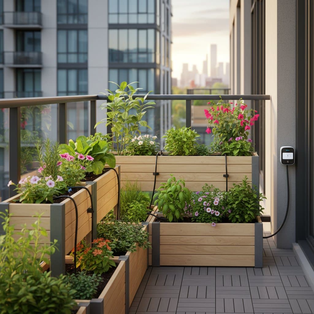 Image for Smart Drip Systems Keep Balcony Gardens Thriving
