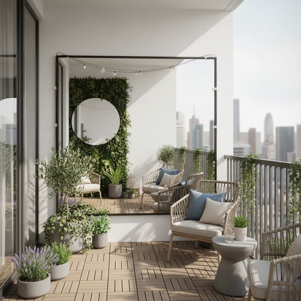 Featured image for Mirror Angles That Make Tiny Balconies Feel Twice as Wide