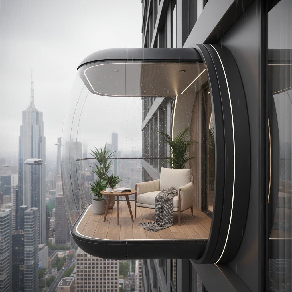Featured image for Balcony Pods Add a Weatherproof Room to City Apartments