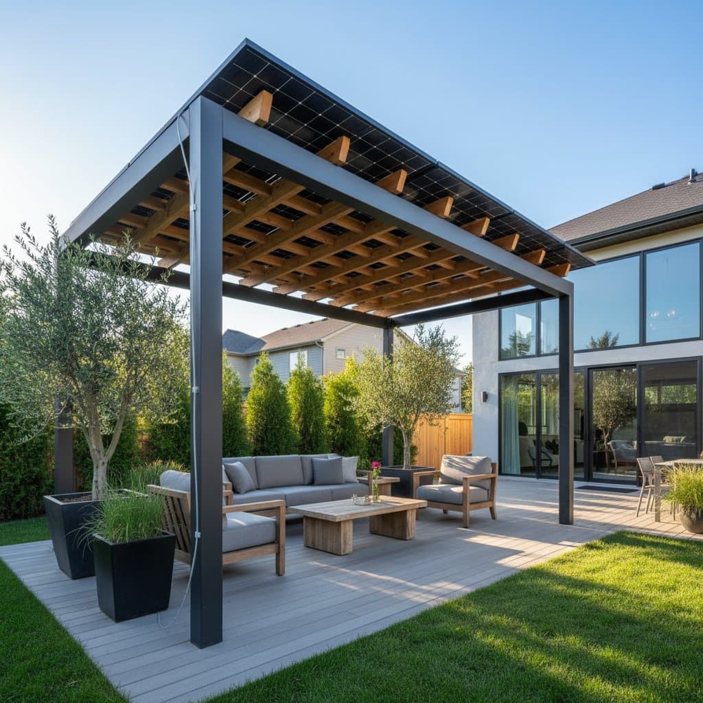 Image for Solar Pergolas Generate Power While Shading Your Deck