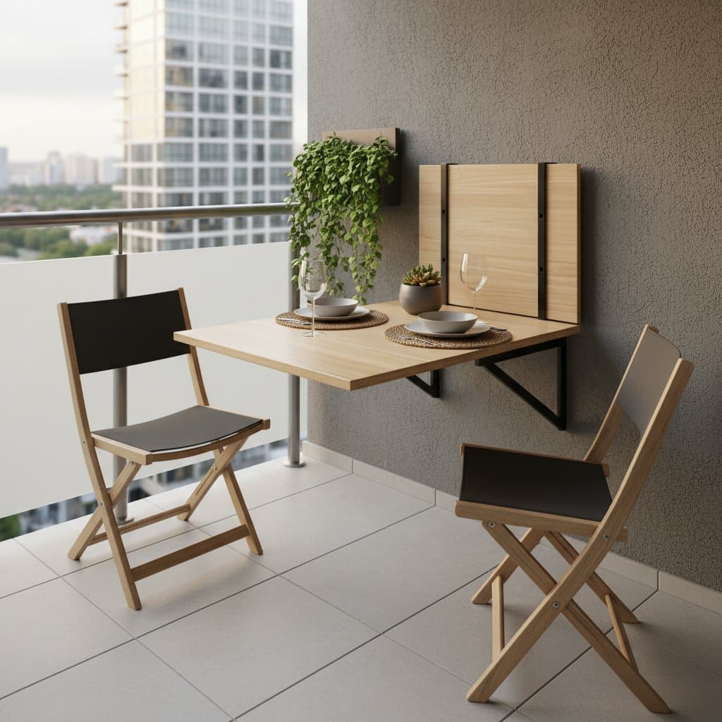 Featured image for Fold-Down Tables That Turn Tiny Balconies Into Dining Spots