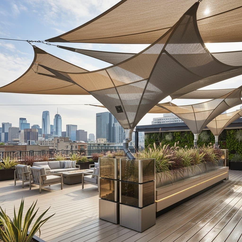 Featured image for Shade Sails That Collect 70 Gallons Per Storm