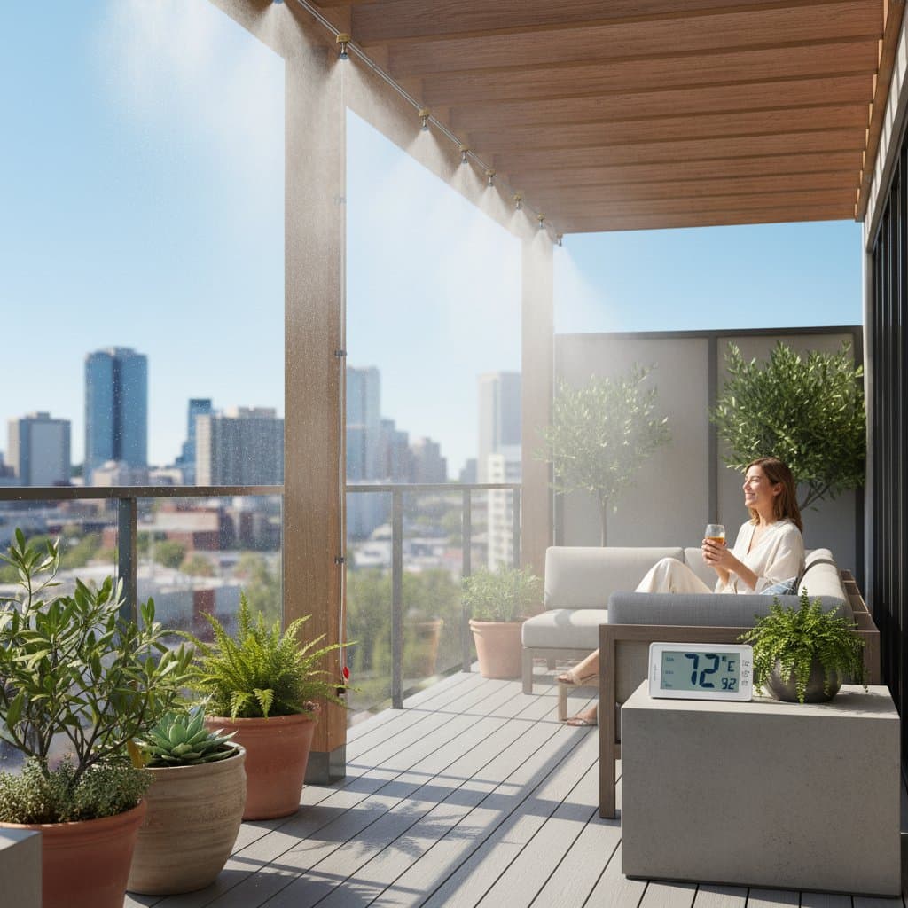 Featured image for Micro-Misting Drops Balcony Temps 20 Degrees Fast