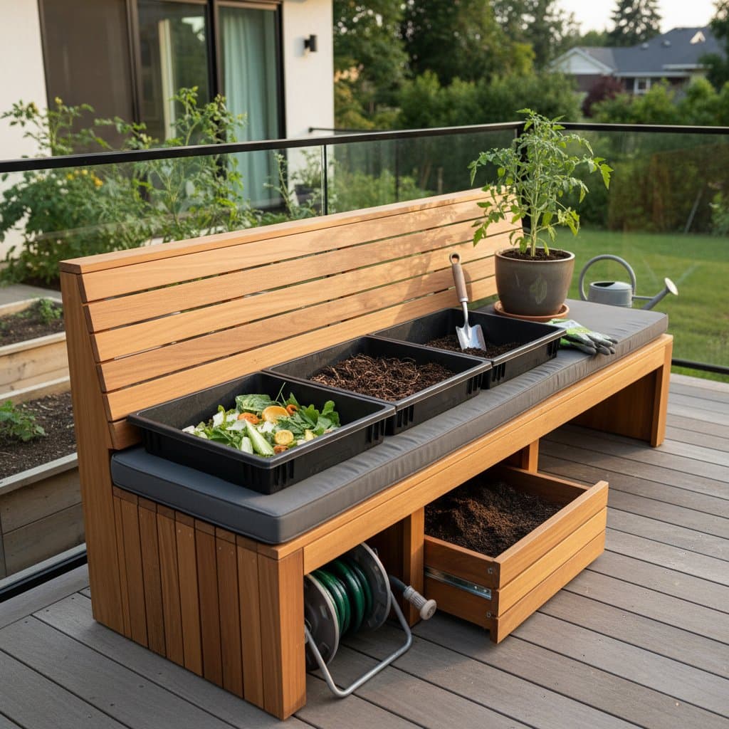 Featured image for Deck Benches That Turn Scraps Into Garden Soil