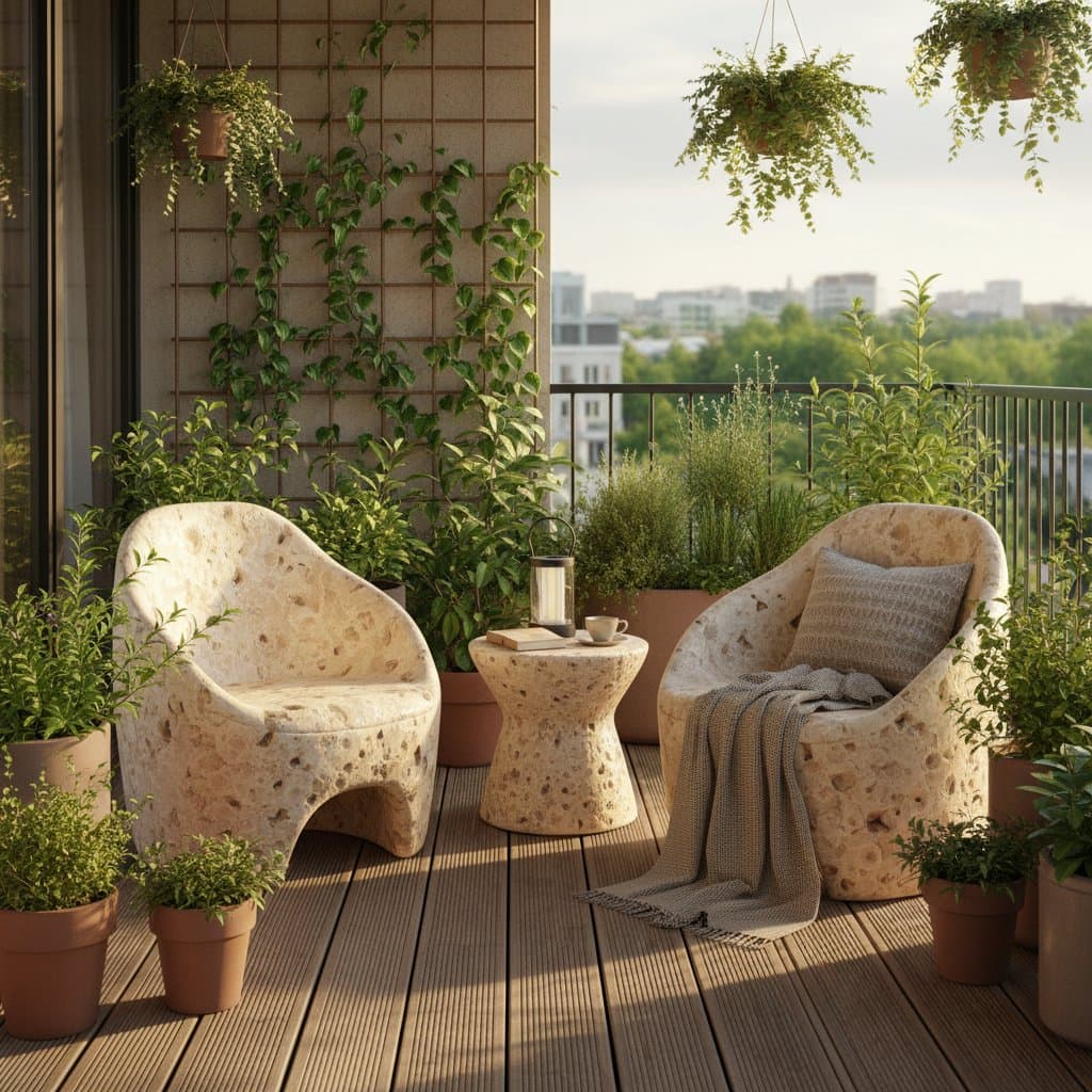 Image for Mushroom-Grown Seats Turn Balconies Sustainable