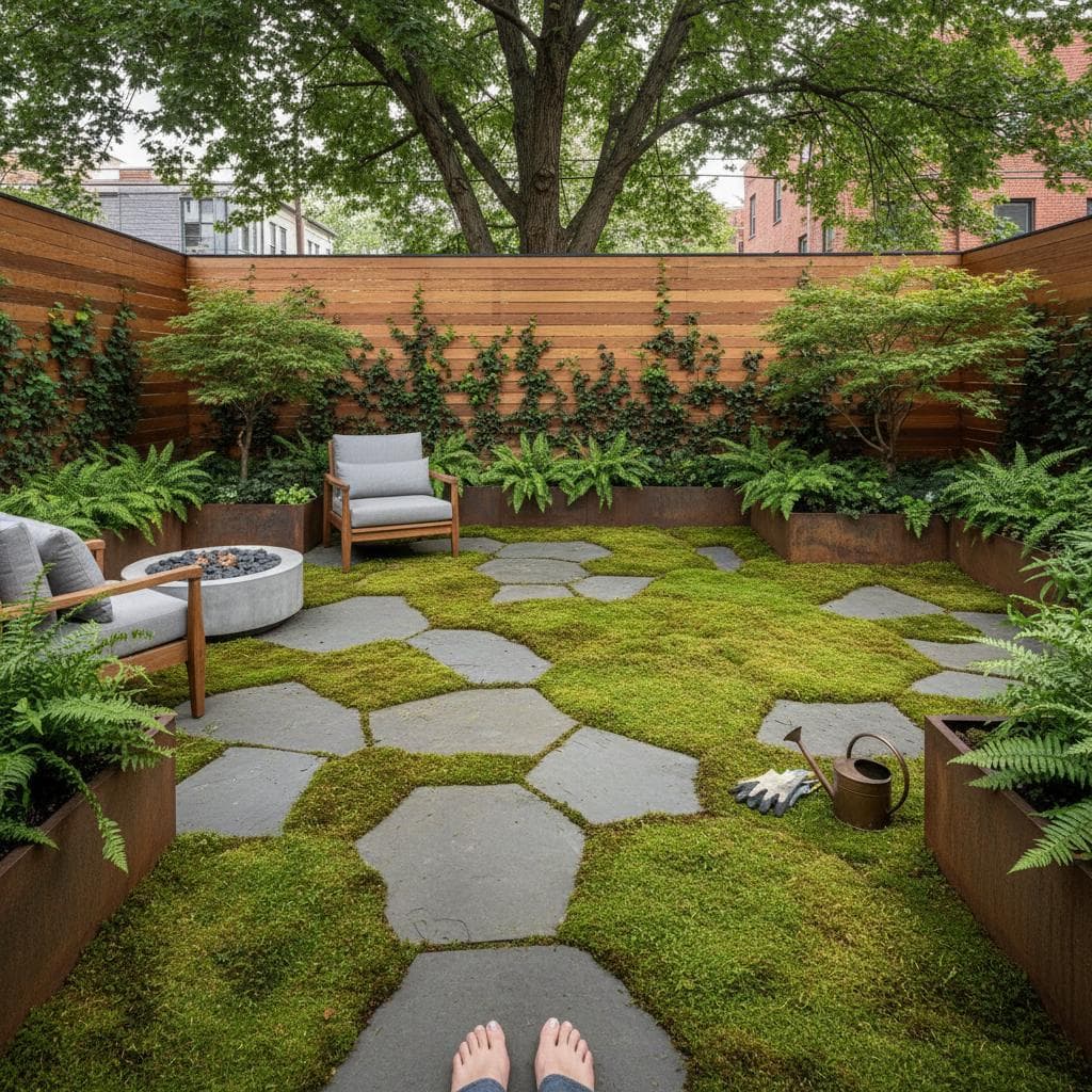 Image for Moss Decks Replace Grass in Tight Urban Yards