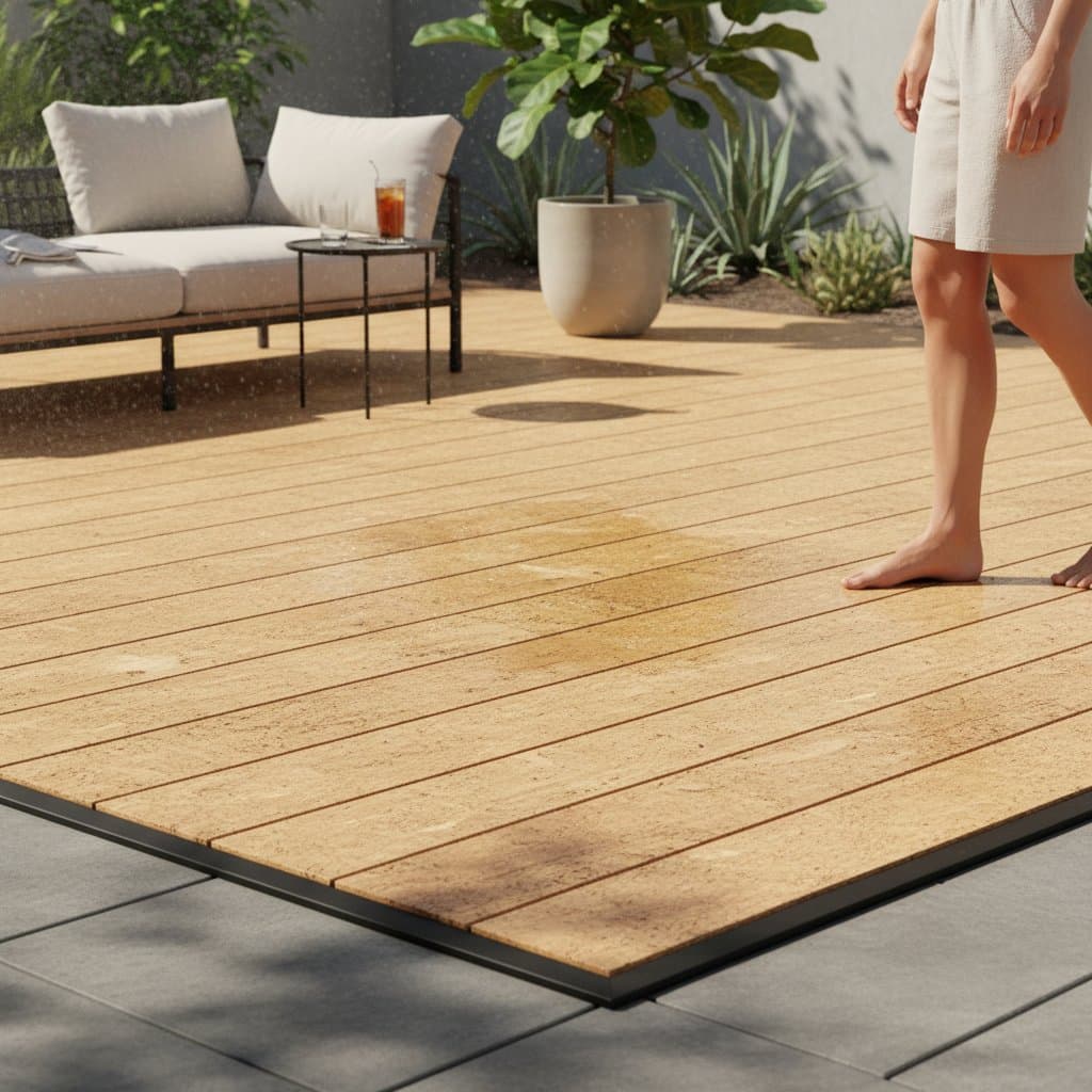 Featured image for Cork Decking Stays Cool and Soft in Summer Heat