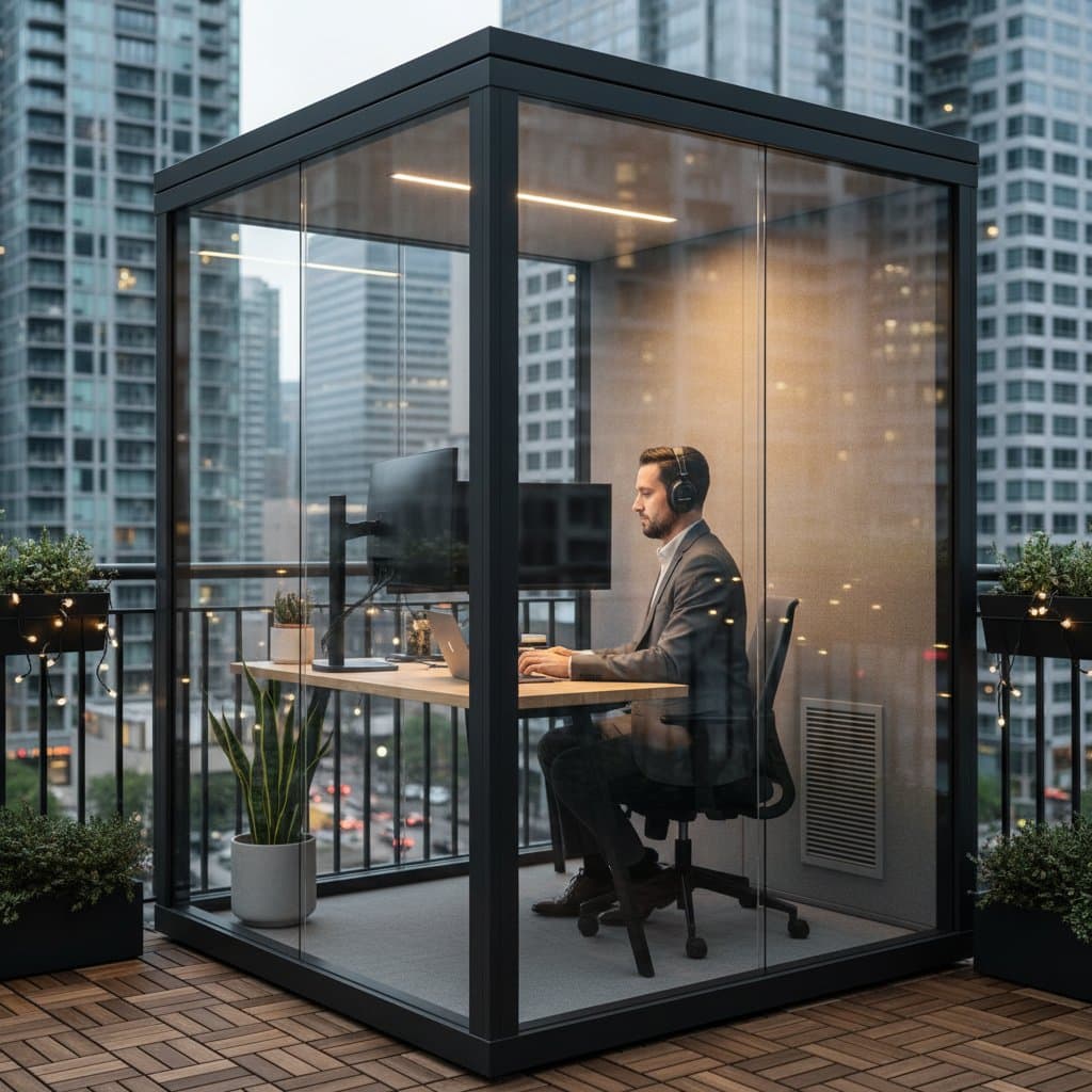Featured image for Balcony Pods Turn City Noise Into Quiet Workspaces