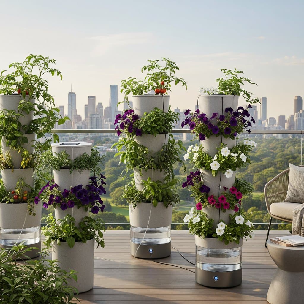 Image for Self-Watering Solar Towers for Balcony Gardens