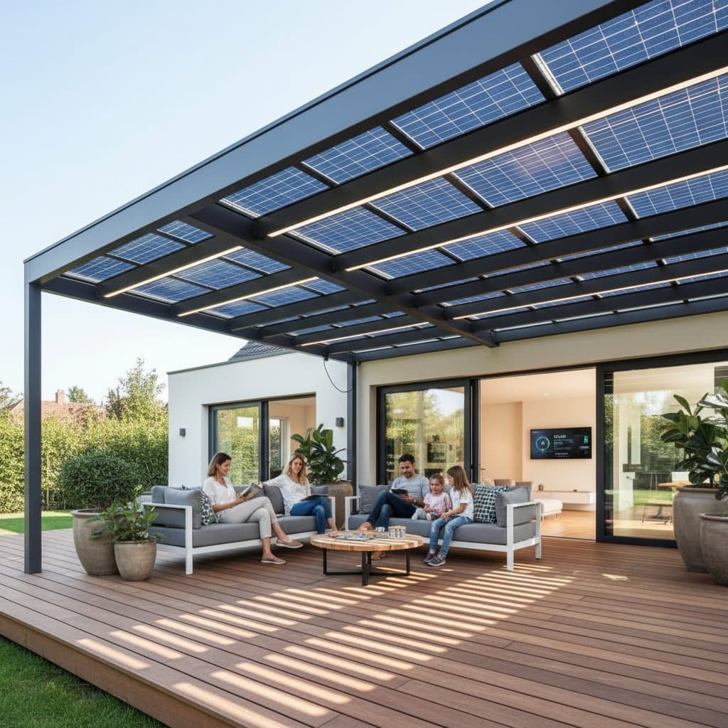 Image for Solar Pergolas Cut Deck Heat While Powering Your Home