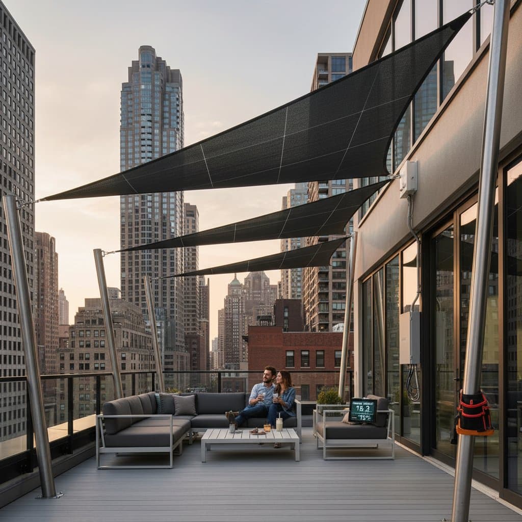 Featured image for Solar Shade Sails Generate Power While Cooling Decks