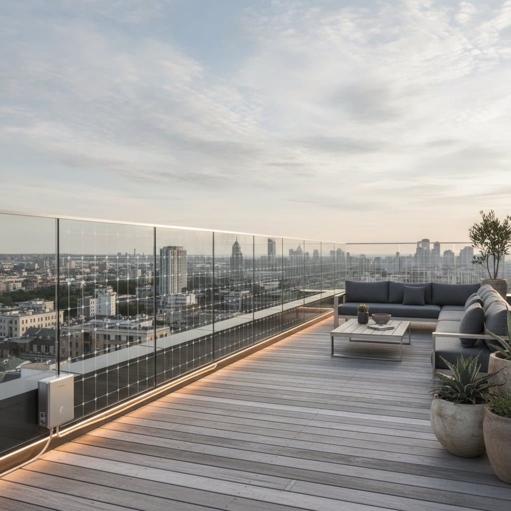 Featured image for Solar Railings Turn Rooftop Decks Into Power Sources