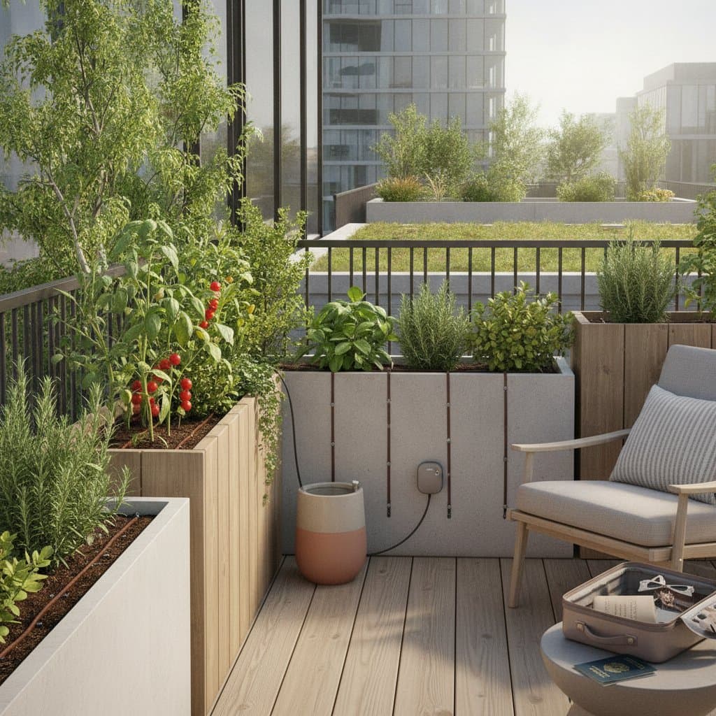Image for Micro-Drip Tape Keeps Balcony Gardens Watered on Vacation