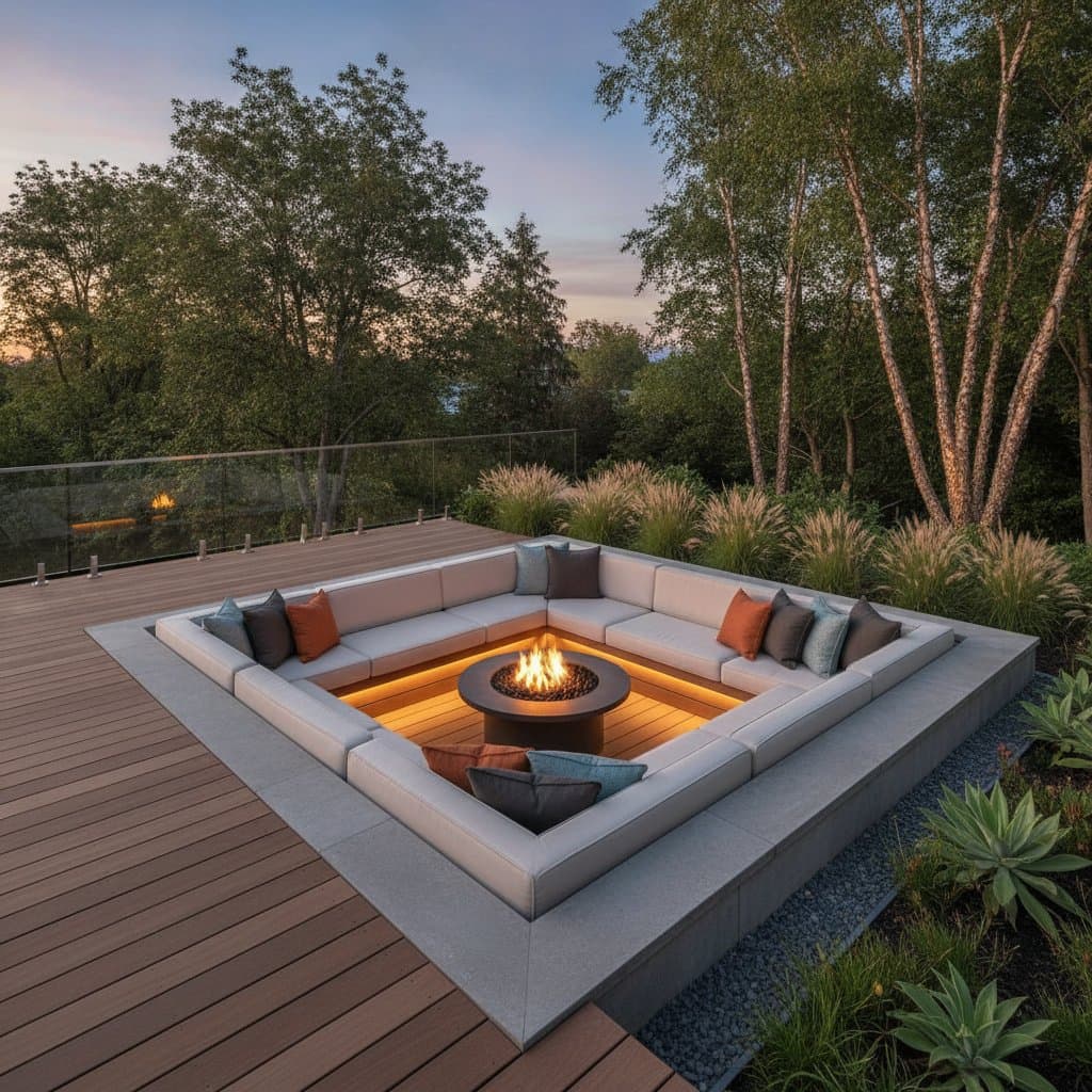 Image for Sunken Deck Lounges Drop Seating Below Grade for Shelter