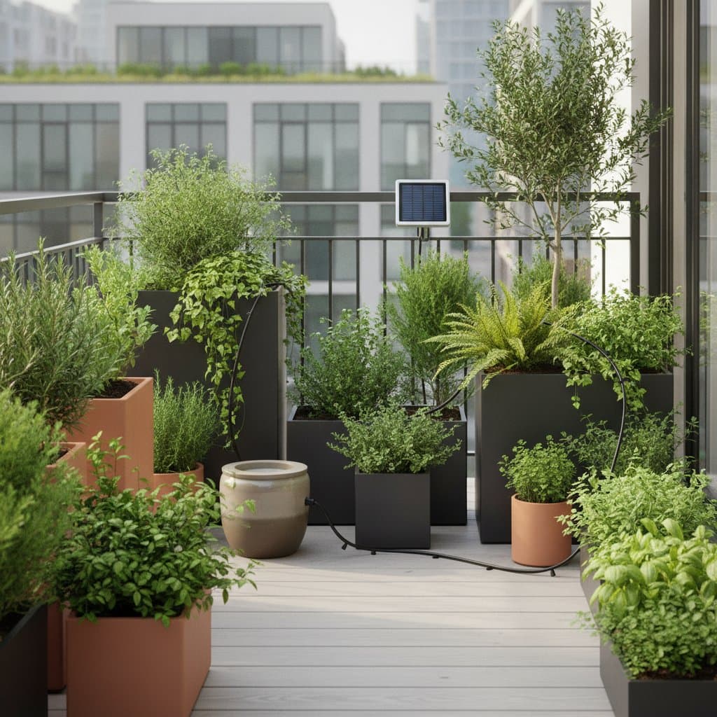 Image for Solar Drip Systems Keep Balcony Plants Watered Daily