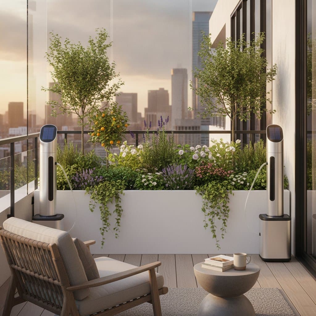 Image for Solar Towers Water Balcony Plants Without Outlets