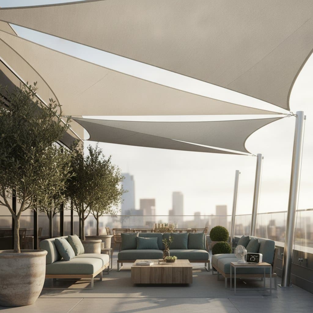 Image for Shade Sails Cool Rooftop Decks 10-15 Degrees
