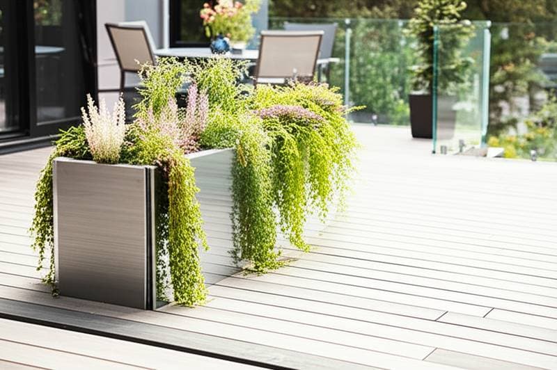 Featured image for Glass Railings With Built-In Planters Save Deck Space