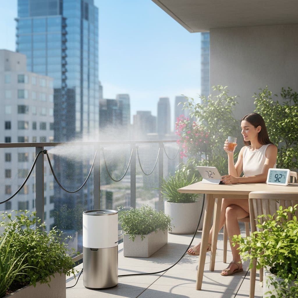 Featured image for Cordless Misters Drop Balcony Heat 20 Degrees Fast