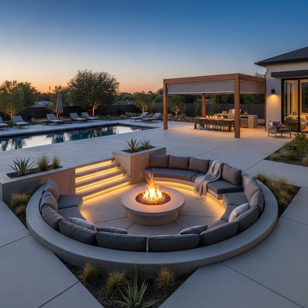 Featured image for Sunken Fire Pits Create Intimate Outdoor Rooms