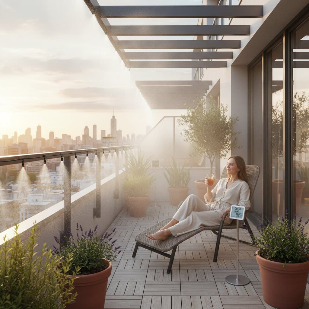 Featured image for Micro-Drip Fog Cools Balconies 20 Degrees in Seconds