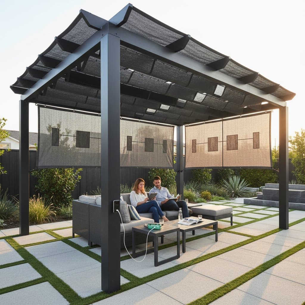 Featured image for Solar Pergola Sails Power Devices While You Relax