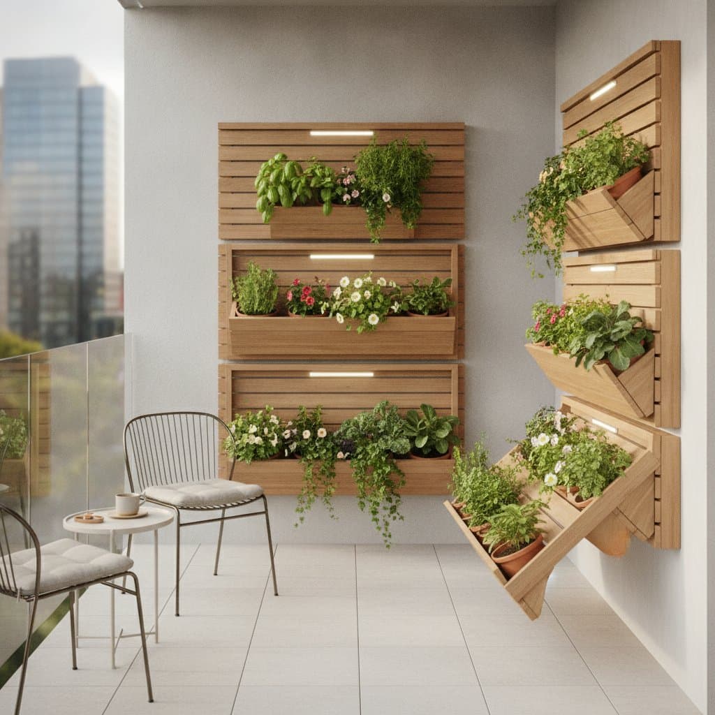 Featured image for Fold-Down Planters Free Up Balcony Floor Space