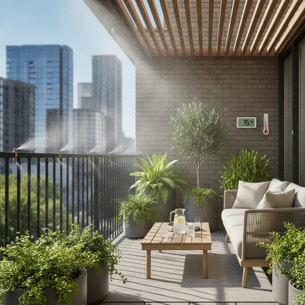 Featured image for Drop Balcony Heat 15° With Fine Water Mist
